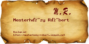 Mesterházy Róbert névjegykártya